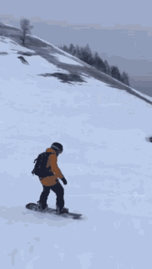 gif of snowboarder falling