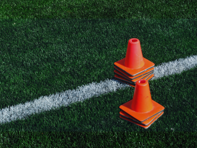 image is of a football cones