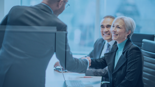 Image with customer and sales professionals meeting