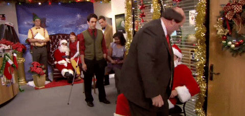 GIF of drunk colleagues at company's holiday party
