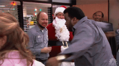 GIF of drunk colleagues at company's holiday party