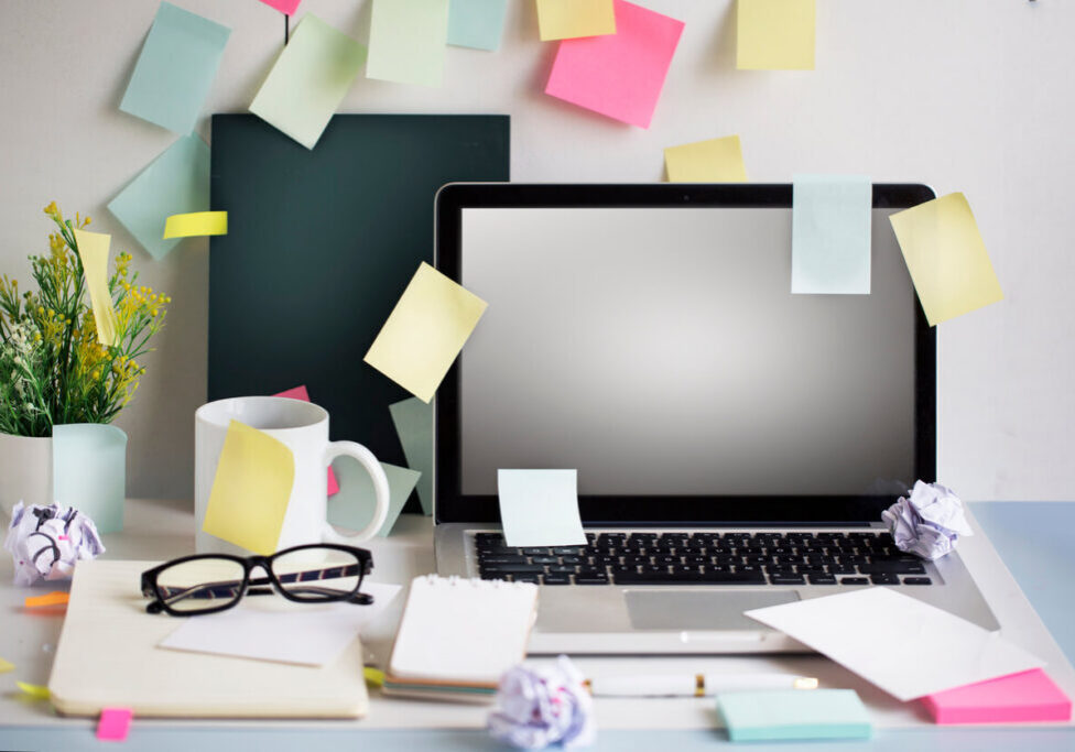 Busy office working lifestyle concept image.